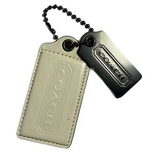 EVC Coach Leather Off White & Metallic Signature Duo Hang Tags Two!